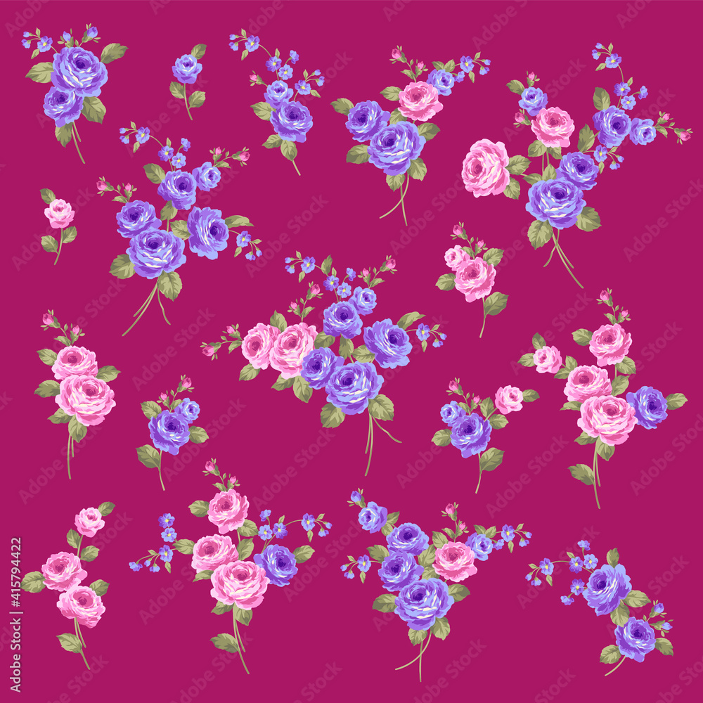 Beautiful rose illustration material collection,