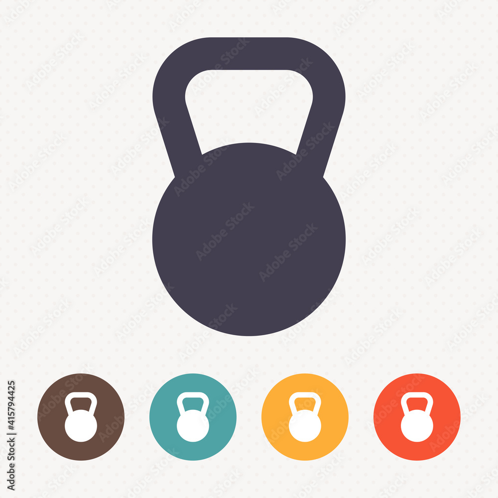 Fototapeta premium Kettlebell icon on dot pattern background