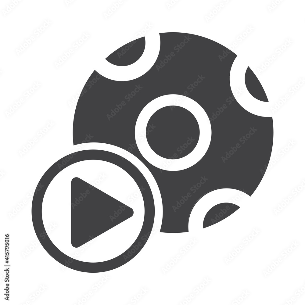 Obraz premium soccer ball video illlustration design. soccer ball video icon isolated on white background. ready use vector.
