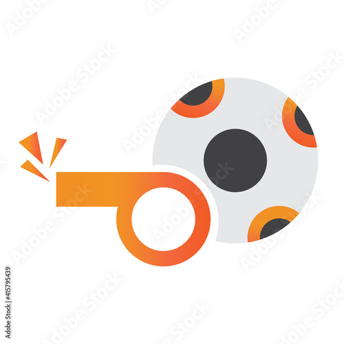 soccer ball whistle illlustration design. soccer ball whistle icon isolated on white background. ready use vector.