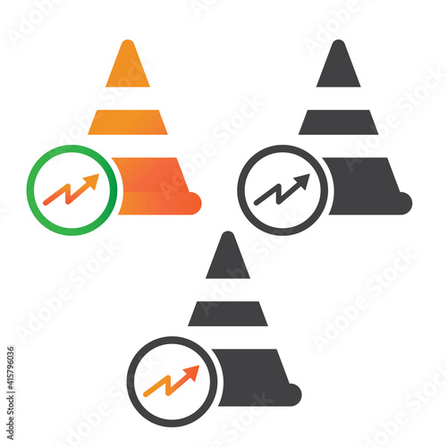 training cone progress report illlustration design. training cone progress report icon isolated on white background. ready use vector.