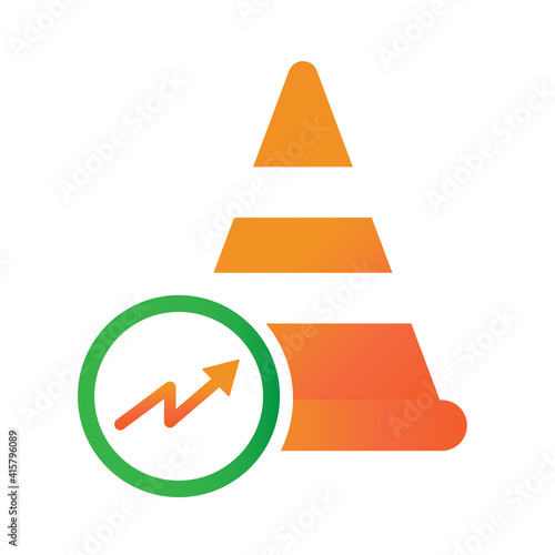 training cone progress report illlustration design. training cone progress report icon isolated on white background. ready use vector.