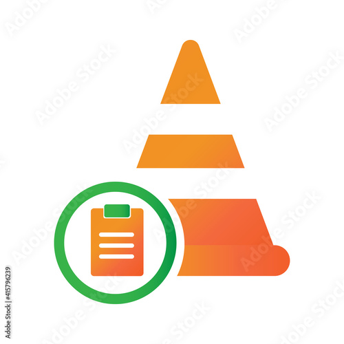 training cone progress report illlustration design. training cone progress report icon isolated on white background. ready use vector.
