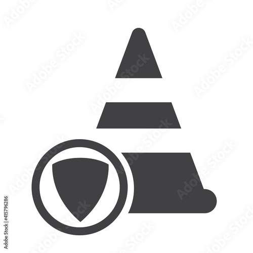 training cone defense shield illlustration design. training cone defense shield icon isolated on white background. ready use vector.
