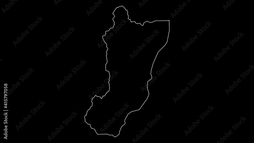 Zamora Chinchipe Ecuador province map outline animation Zamora Chinchipe Ecuador province map outline animation
