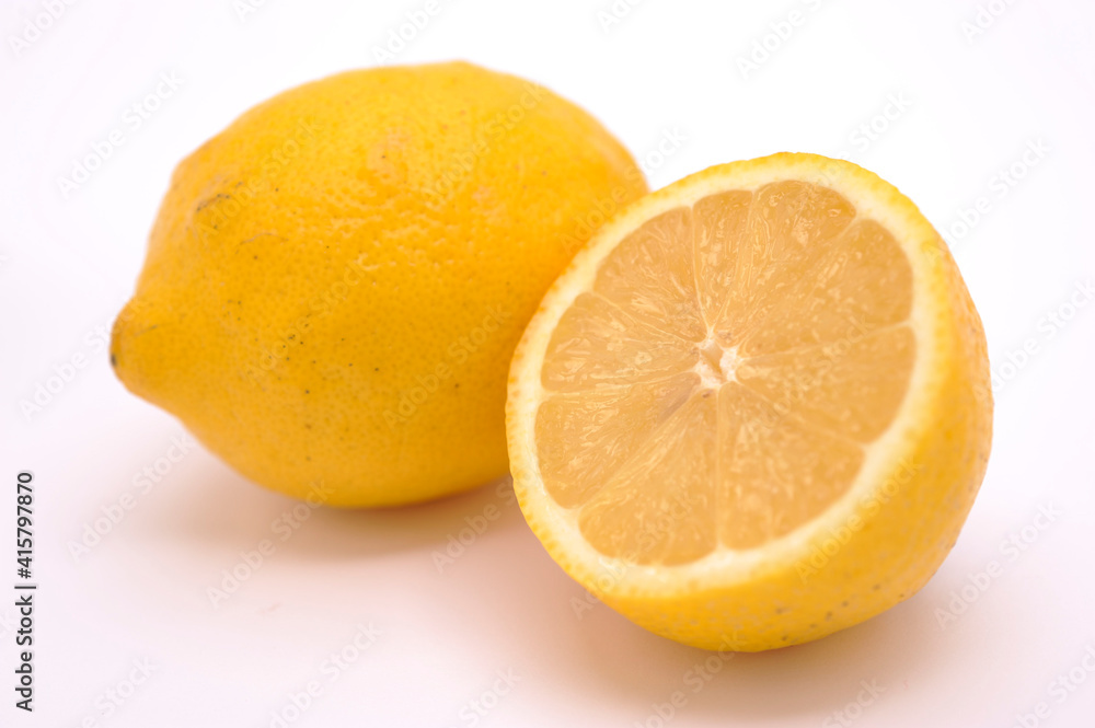 tropical citrus lime fruit in detail on white background