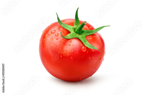 Wallpaper Mural Fresh tomato with water droplets isolated on white background