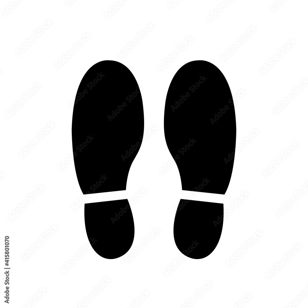 Wait Stand Here Black Icon, Vector Illustration, Isolate On White Background Label. EPS10