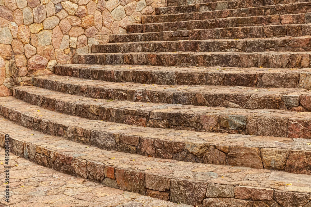 Exterior light brown sandstone stairs pattern and background