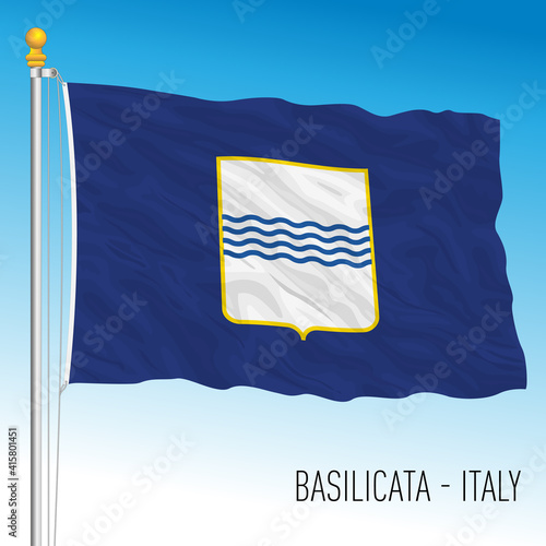 Basilicata, flag of the region, Italian Republic, vector illustration