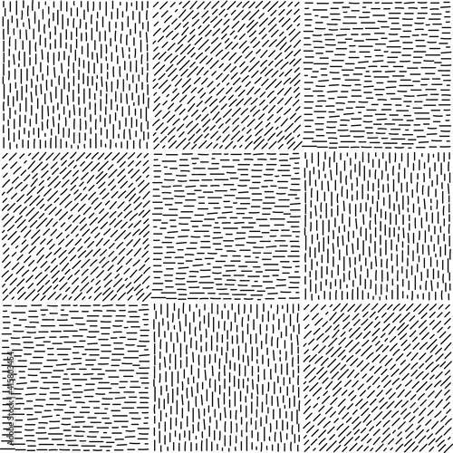Abstract seamless hand drawn black tiny striped sketched vector pattern