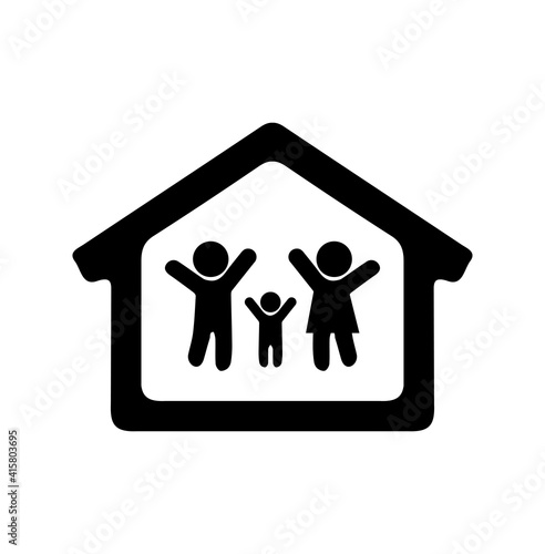 People family icon vector stay at home