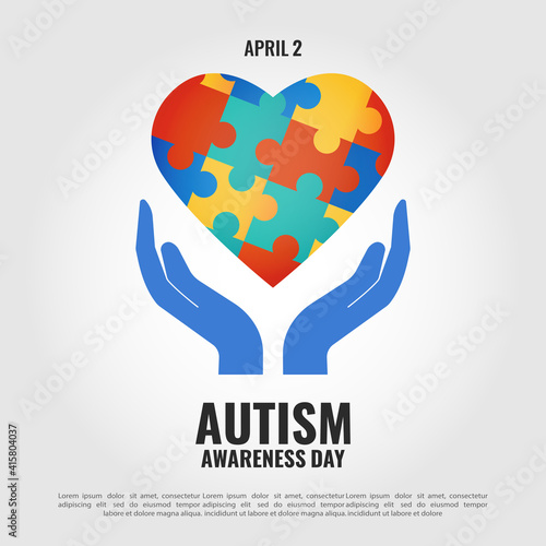 Vector Illustration of World autism awareness day. 
