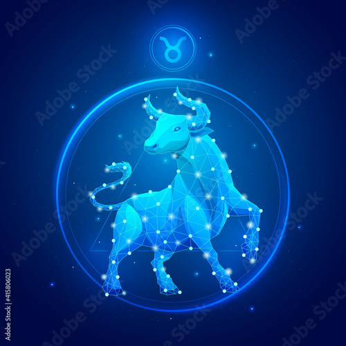Taurus zodiac sign icons.