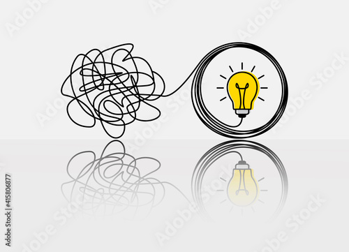 the confused concept of chaos in thoughts, the idea of enlightenment and order in the head.