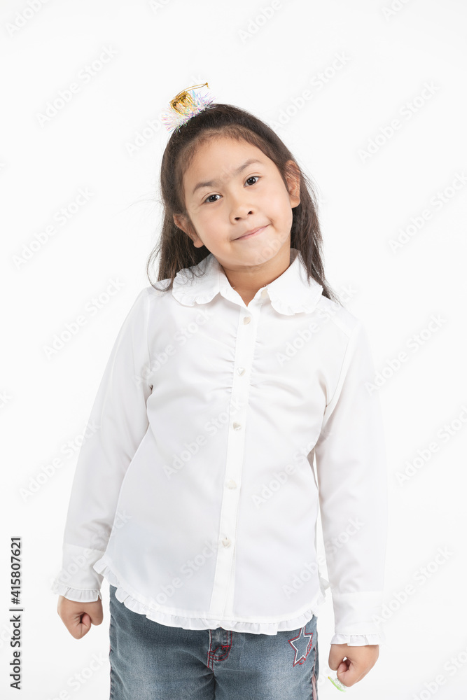 Portrait of asian cute girl over white background, Portrait of asian cute girl over white background,