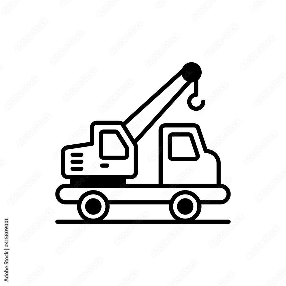 Crane Truck vector icon style illustration. EPS 10 file Crane Truck vector icon style illustration. EPS 10 file