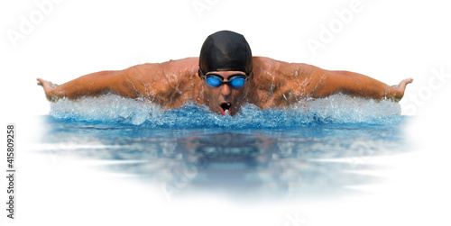 Foto Man sport swimmer isolated