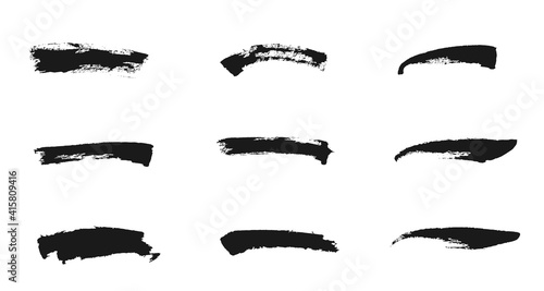 Vector brush strokes. Freehand drawing ink elements. Vector paintbrush set