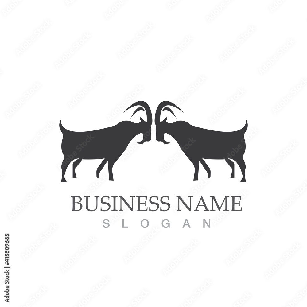 Naklejka premium Goat Logo Template vector icon