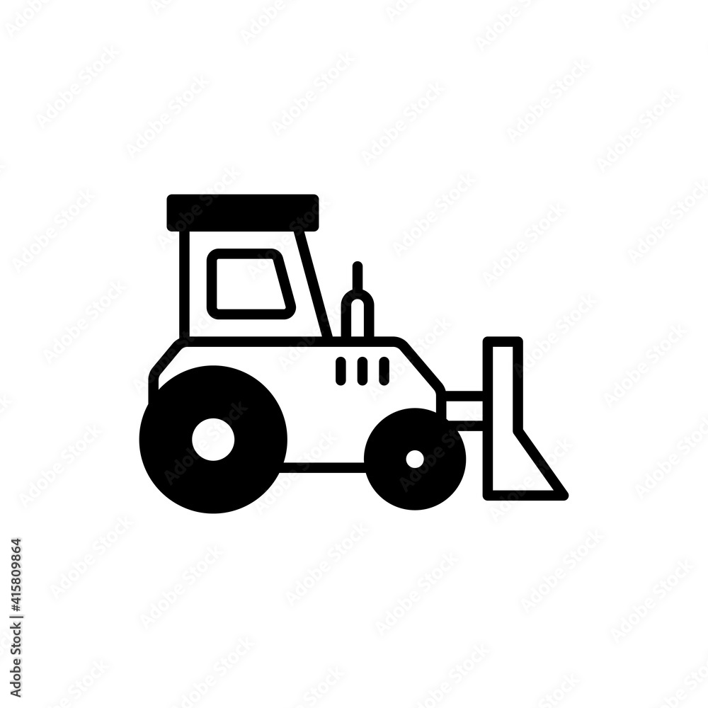 Bulldozer vector icon style illustration. EPS 10 file Bulldozer vector icon style illustration. EPS 10 file