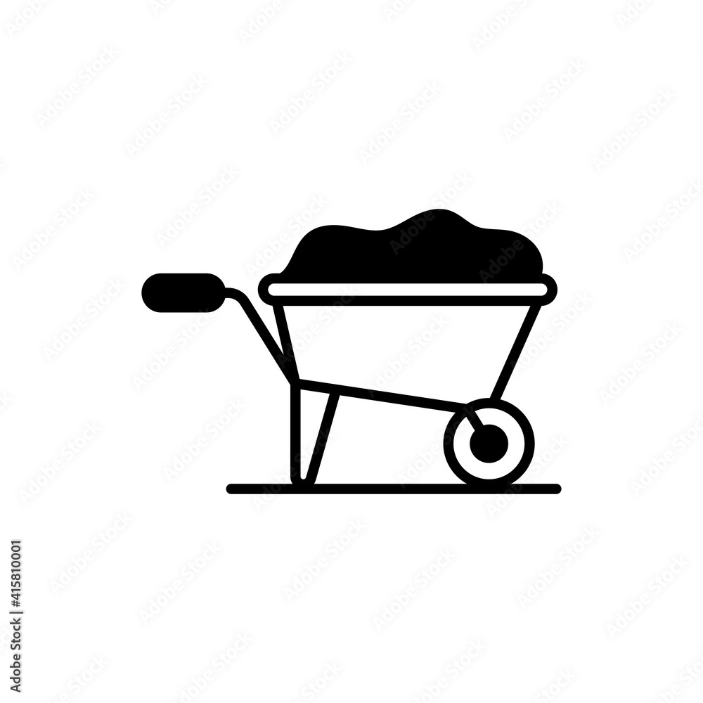 Wheel Barrow vector icon style illustration. EPS 10 file Wheel Barrow vector icon style illustration. EPS 10 file