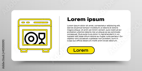 Line Kitchen dishwasher machine icon isolated on white background. Colorful outline concept. Vector.