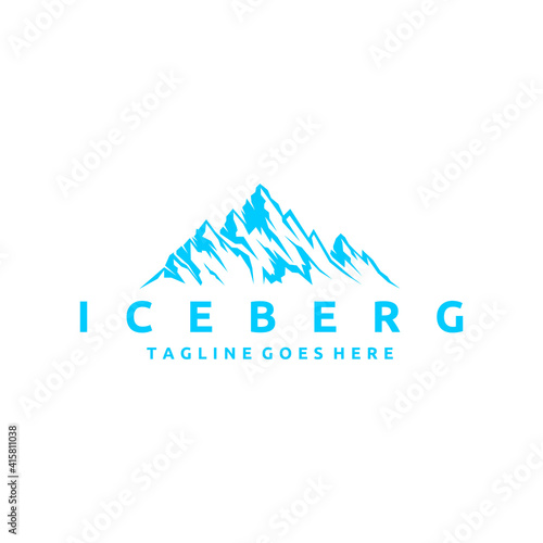 Floating Ice Mountain or Iceberg Logo Design