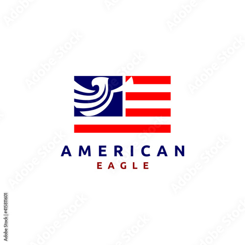 Free Download American Eagle Flag Logo Design Vector Icon Template Inspiration - GFXLoad