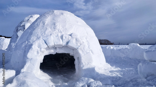 Igloo ice home snow block