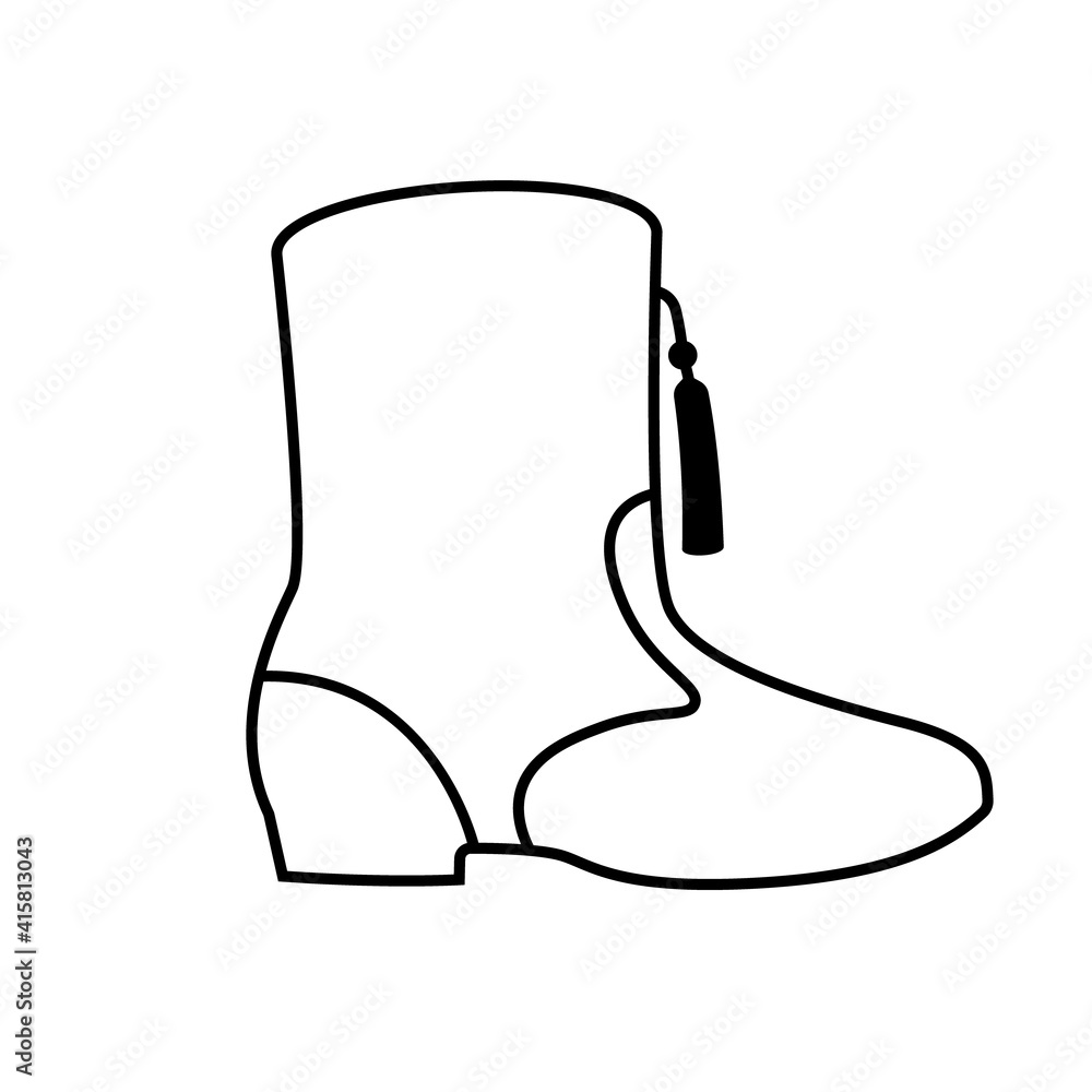 Drill team boots line icon. Clipart image isolated on white background