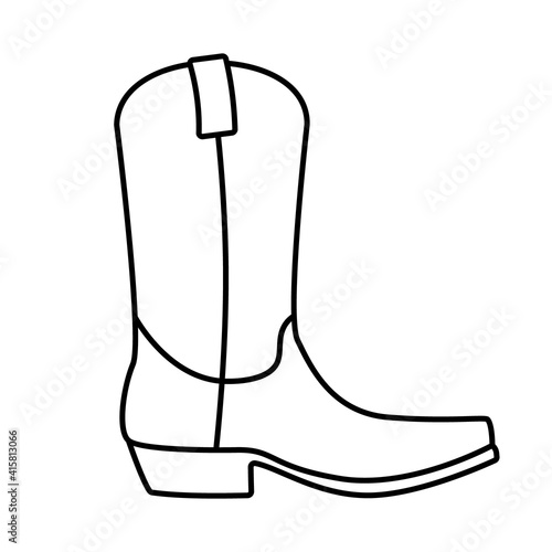 Mexican boots line icon. Clipart image isolated on white background