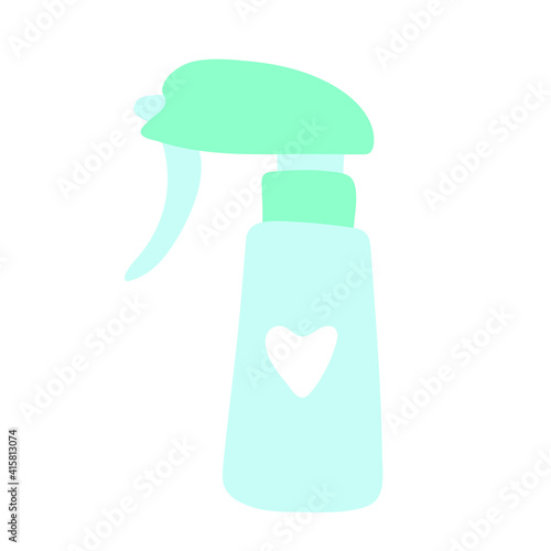 Hand-drawn hairdressing items, tools. Vector accessory for a beauty salon isolated on white. Cute baby kids flat cartoon style. Hair cutting and styling. Hair, barber, barbershop, spray, pulverizer 