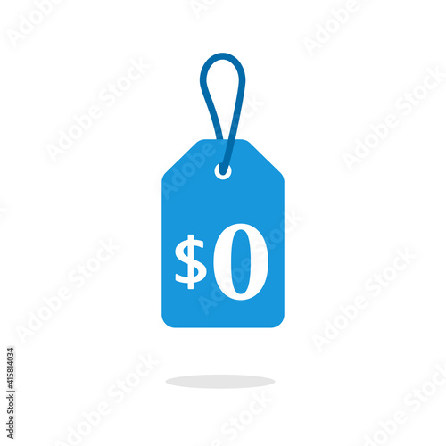 Zero cost price icon. Clipart image isolated on white background