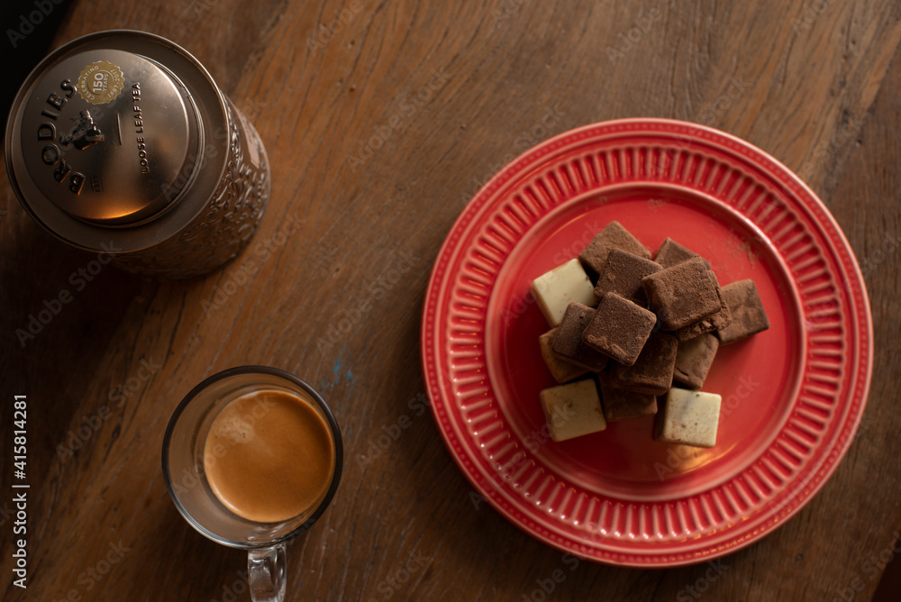 Fototapeta premium Chocolate con té