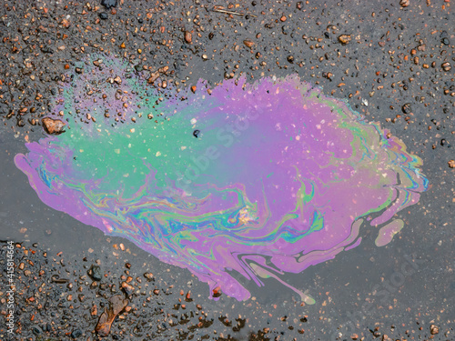 Photography Oil slick on the road.