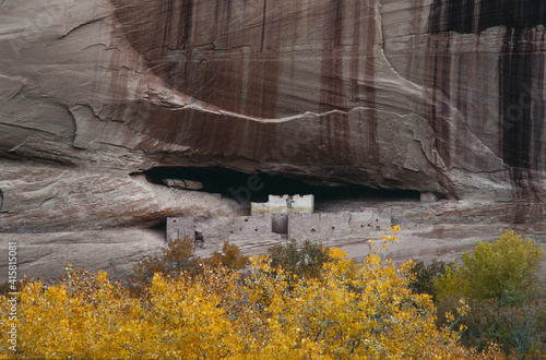 Canyon de Chelly National Monument Park Arizona USA. Chinle.  Navajo indians. Ancient rock dwellings.
