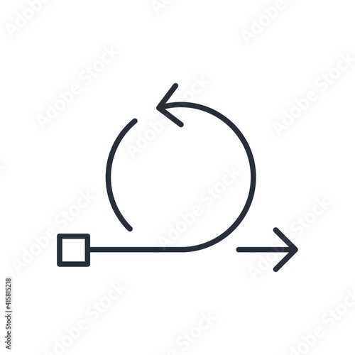 Arrow in a circle. Flexibility concept, AGILE. Vector icon isolated on white background. 
