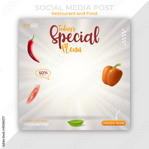 food or culinary banner ads design. editable social media post template