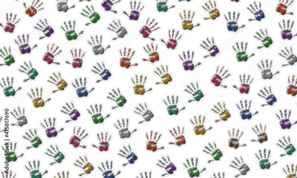 colorful hands pattern with volume effect.