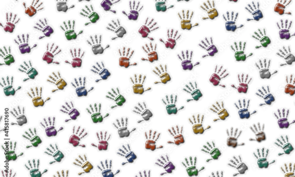 colorful hands pattern with volume effect. colorful hands pattern with volume effect.