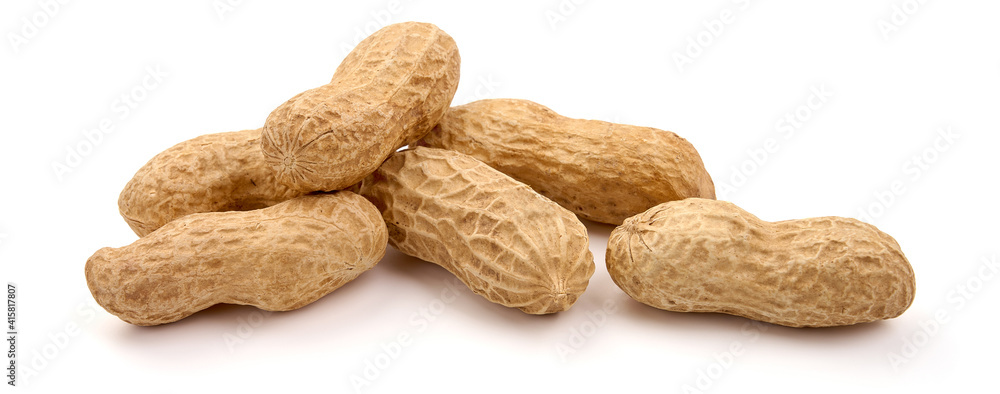 Peanut, close-up, isolated on white background. High resolution image Peanut, close-up, isolated on white background. High resolution image