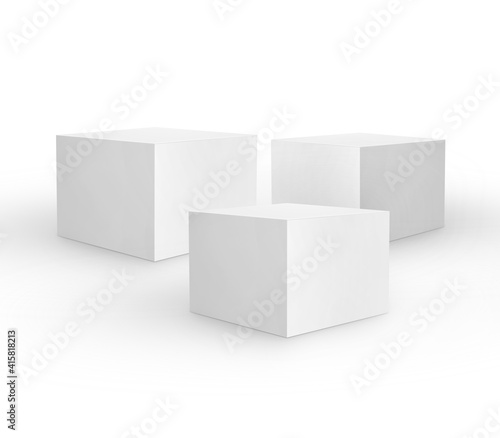 Blank package Box. Isolated on white background. 3D render © Retouch man