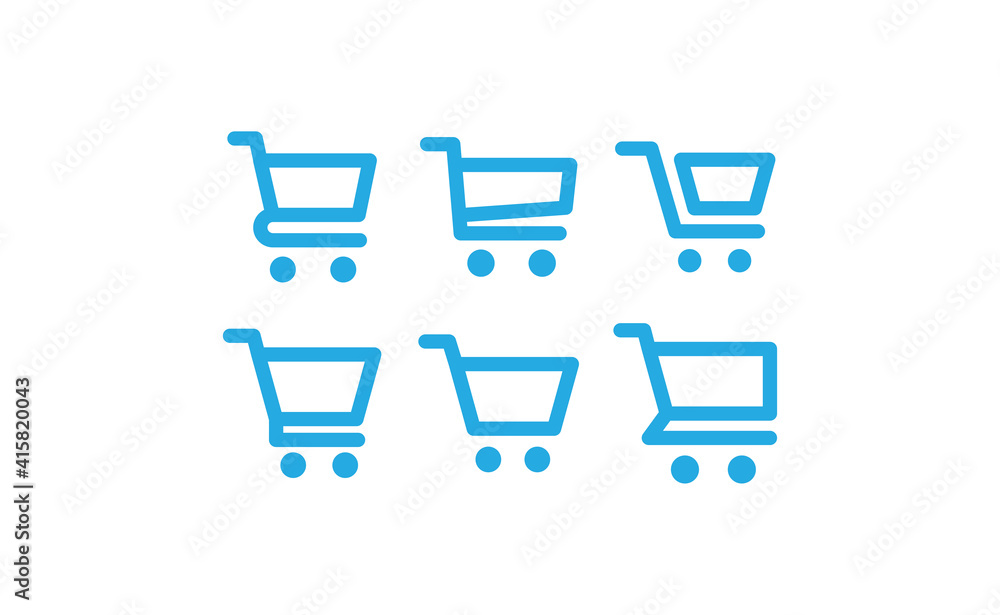 Shopping cart vector icon collection. E-commerce online shop symbol. Shopping cart vector icon collection. E-commerce online shop symbol.