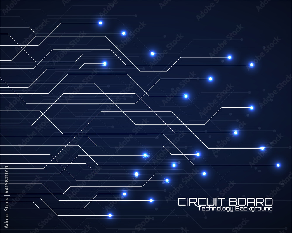 Abstract background with glowing circuit board, neon technology design. Vector illustration Abstract background with glowing circuit board, neon technology design. Vector illustration