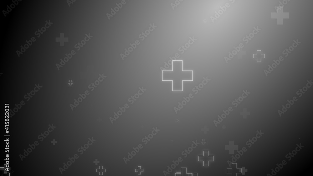 Medical health cross neon light shapes pattern on black background. Medical health cross neon light shapes pattern on black background.