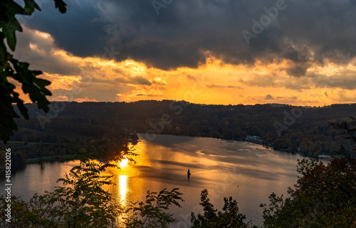 sunset over the lake