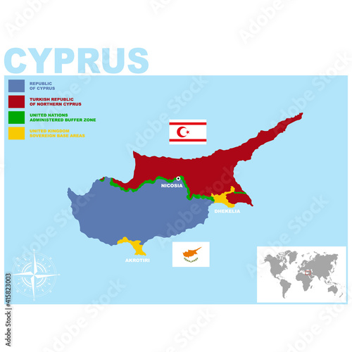 vector map of the Republic of Cyprus for your project