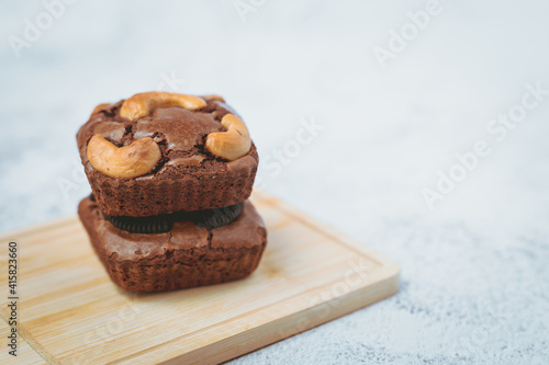 Delicious brownies cake on ...