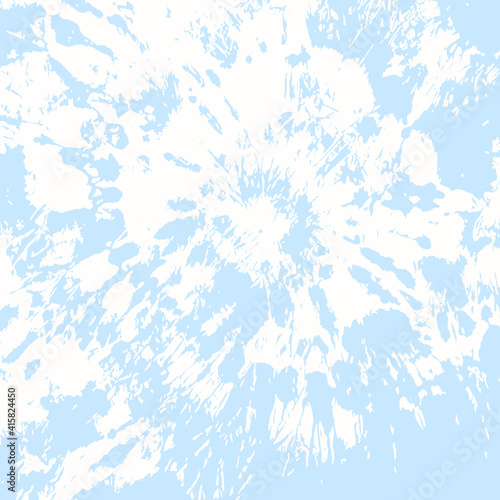 Vector Flower. Ethnic Texture. Baby Blue Craft Art Fabric Print. Baby Blue Batik Brush. Tie Dye Circle. Boho Fashion. Vector Decoration. Tie Dye Texture. Bohemian Art. Summer Fashion.